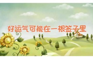 好运气可能在一根签子里