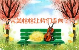 不完美恰恰让我们走向了完美