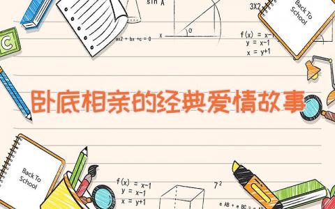 卧底相亲的经典爱情故事